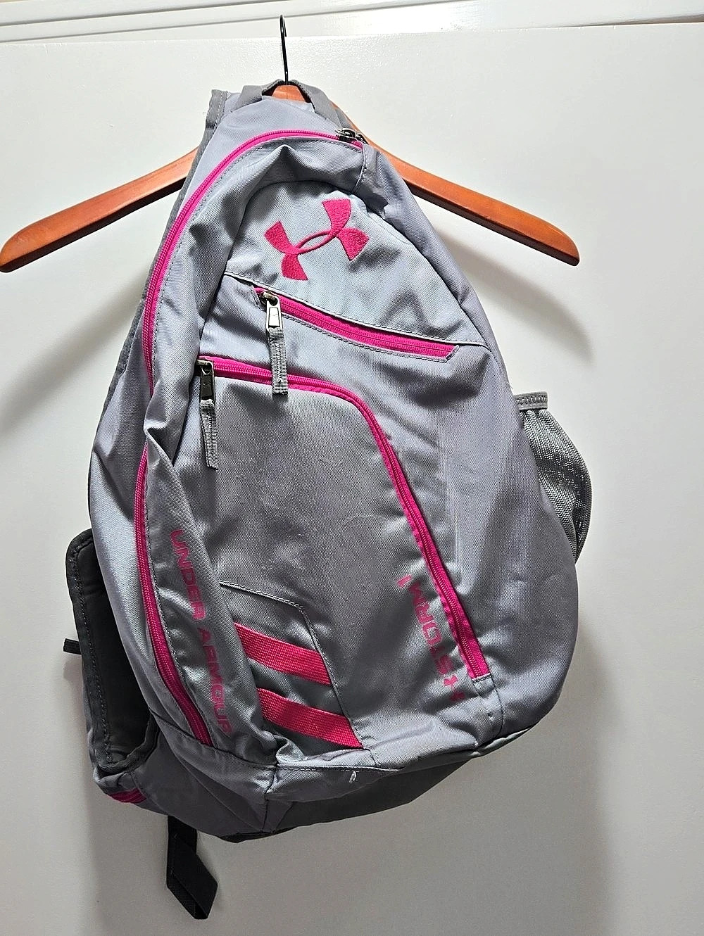 Under Armour Gray & Pink Sling Storm1 Backpack
